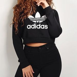 Adidas Cropped Logo Hoody